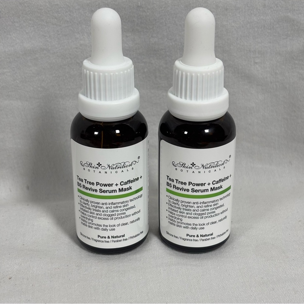 Skin Nutrition Botanicals Tea Tree power, caffeine + B5 revive Serum mask 2 PCS